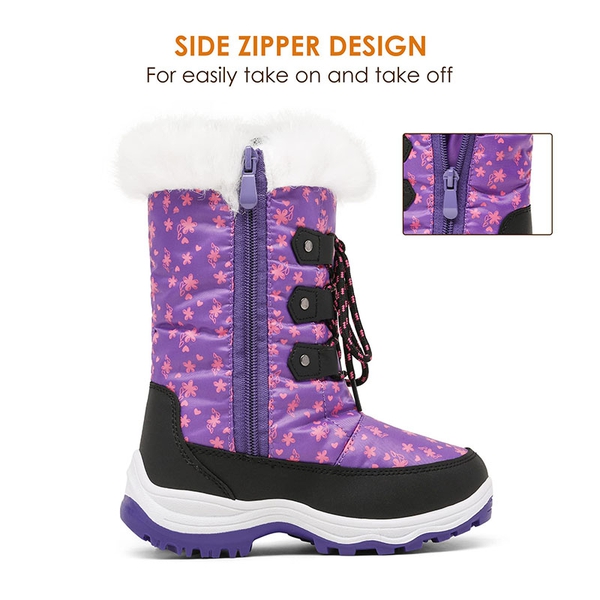 Kids Winter Snow Boots - PURPLE - 3
